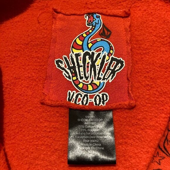Vintage Volcom Ryan Sheckler Orange All Over Print Monster Hoodie S Small - Picture 6 of 12